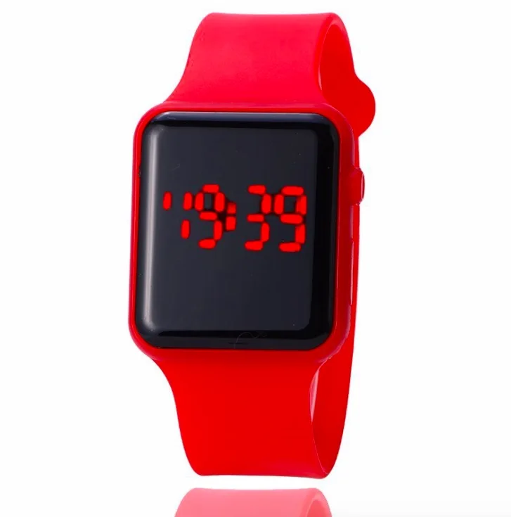 Цифровые мужские часы, детские часы, умные спортивные часы montre homme, ручное кольцо, светодиодные спортивные модные электронные часы - Цвет: red