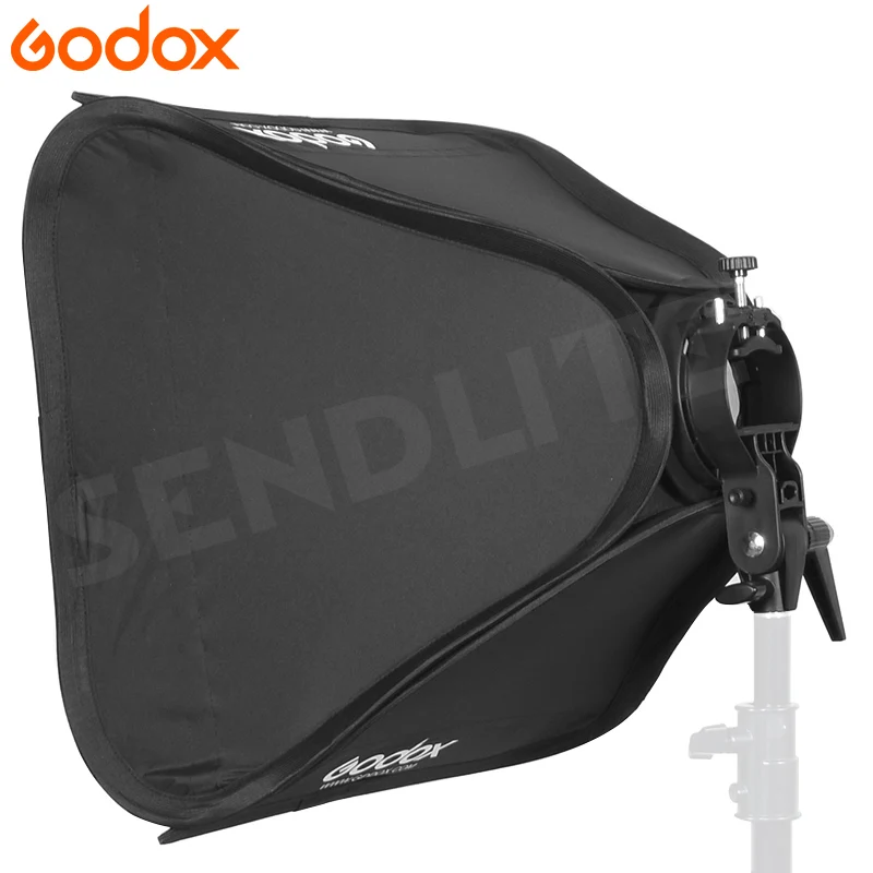 Godox 80*80 cm Softbox plegable 80x80 Flash plegable + soporte tipo S Bowens soporte + Kit de bolsa para Flash de estudio fotográfico speedlite - 5