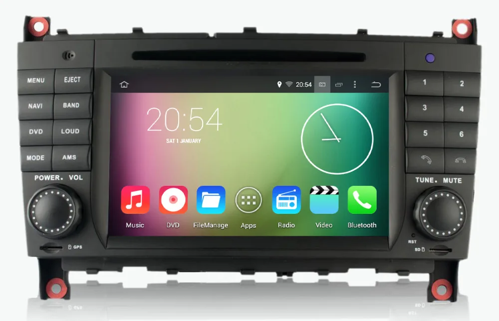 Discount 2G RAM Quad Core Android 7.1 Car DVD GPS for Mercedes Benz C Class W203 C200 C230 C320 CLK 200 CLK350 CLK500 Car Radio Stereo 0