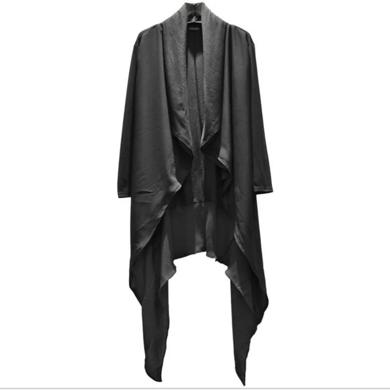 Spring Summer Men Loose Style Hip Hop Punk Long Trench Coat Cloak Men Nightclub Vintage Cape Streetwear Long Jacket Spring Summer Men Loose Style Hip Hop Punk Long Trench Coat Cloak Men Nightclub Vintage Cape Streetwear Long Jacket