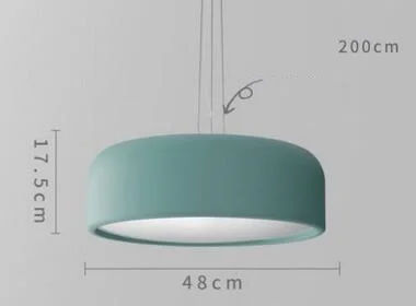 Подвесной светильник в скандинавском стиле, четыре цвета, проволока 200 см, E27* 3, железная декоративная Подвесная лампа для ресторана - Цвет корпуса: 48CM Blue