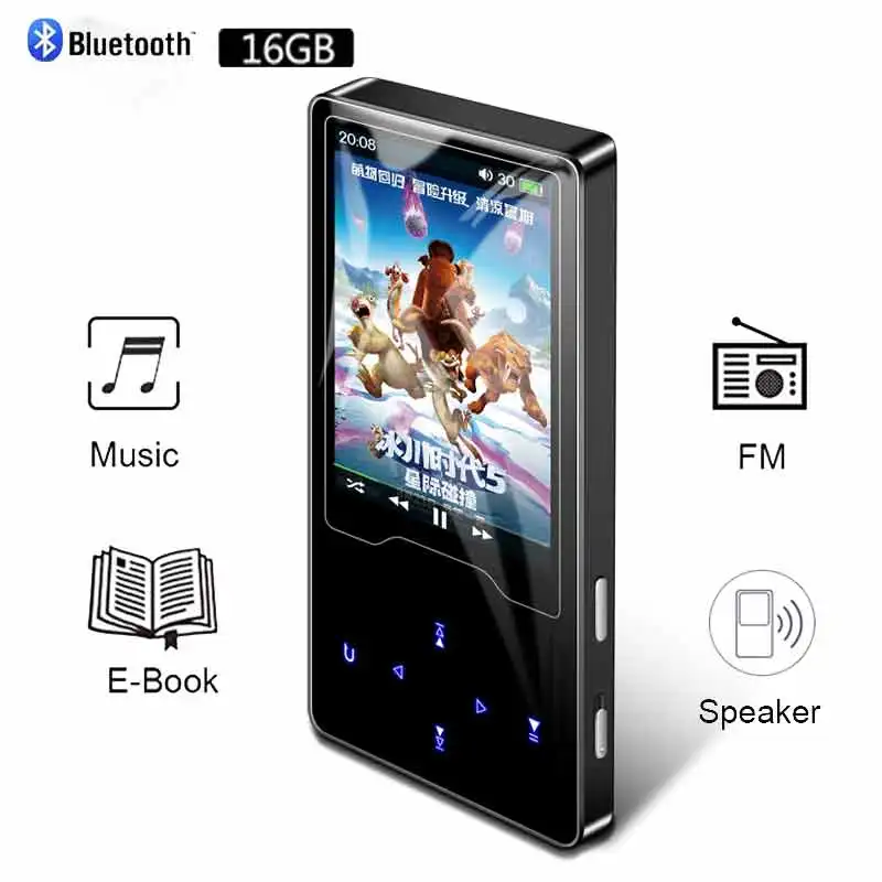 Bluetooth Mp3 player video Ultra thin touch screen MP3 can watch nove movies Learn English MP3