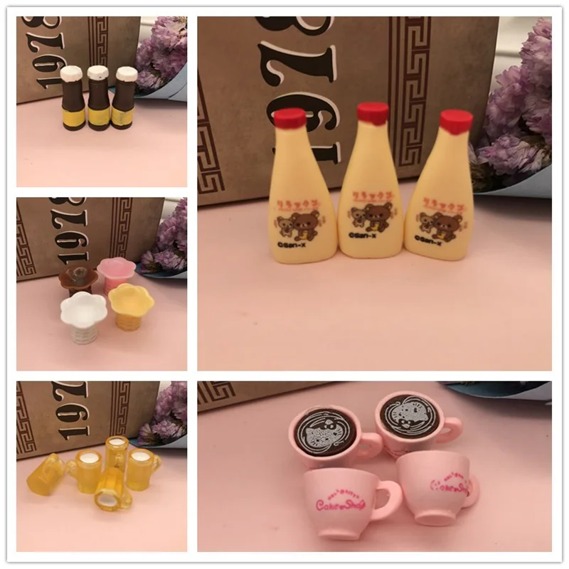 

lets start!Salad Bottle Model.cafe bottle.Beer mug.sweet cup.Resin 3D carft for Dollhouse Miniature kitchen key chain decoration