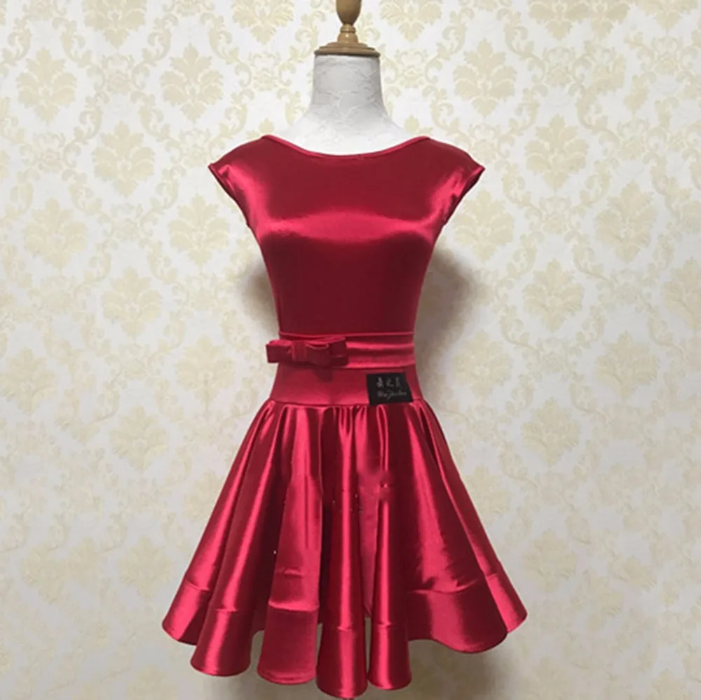 

Children Latin Dancing Dress Blue Red Satin Fringe Wear School Girl Kid Chorus Party Exhibition Fitness Latin Game Fashion 2093