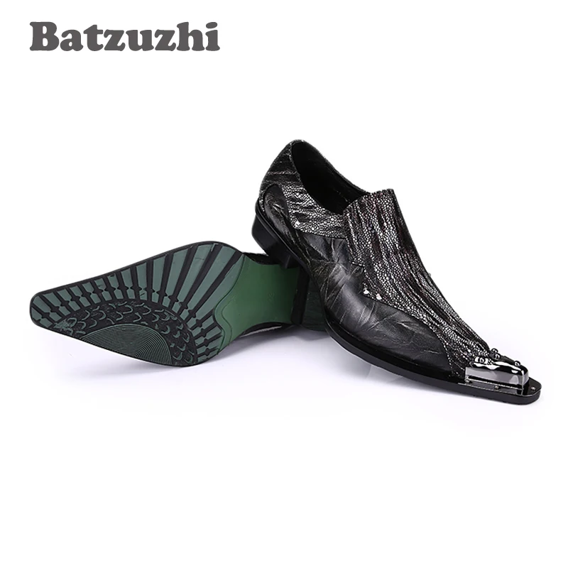 Batzuzhi/Ограниченная серия; модные мужские кожаные туфли в японском стиле; кожаные модельные туфли с острым носком; мужская обувь на высоком каблуке