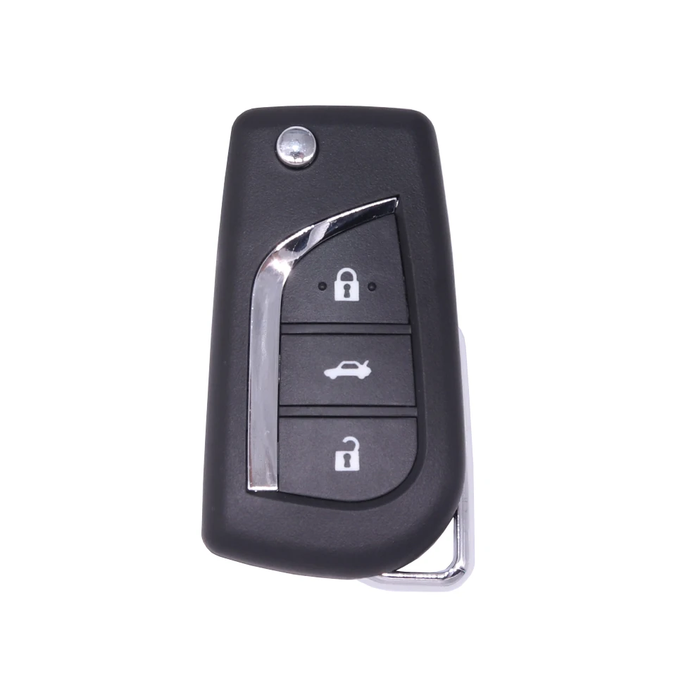 

Car Key 3 Buttons Flip Remote Key for Toyota Crown Corolla Camry RAV4 Reiz EZ Highlander Blank Cover Case with Toy43 Blade