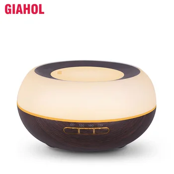 

GIAHOL 300Ml ABS Wood Grain Essential Oil Diffuser LED Color Light Ultrasonic Aromatherapy Hunidifier for home Bedroom(Brown)