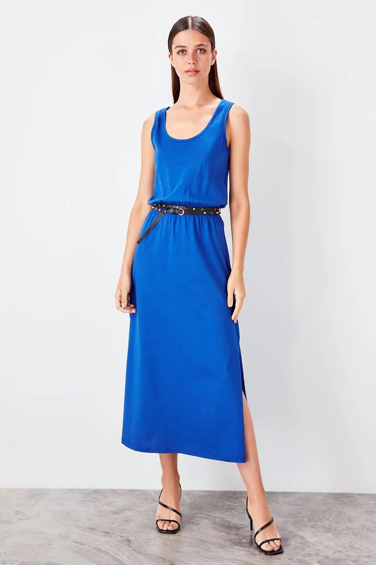 

Trendyol Navy Askılı Knit Dress TWOSS19EL0409