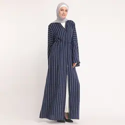 Длинные Абаи платье Повседневное женские мусульманские платья кардиган платье верхняя одежда кимоно Абаи Дубай Платье-туника осеннее