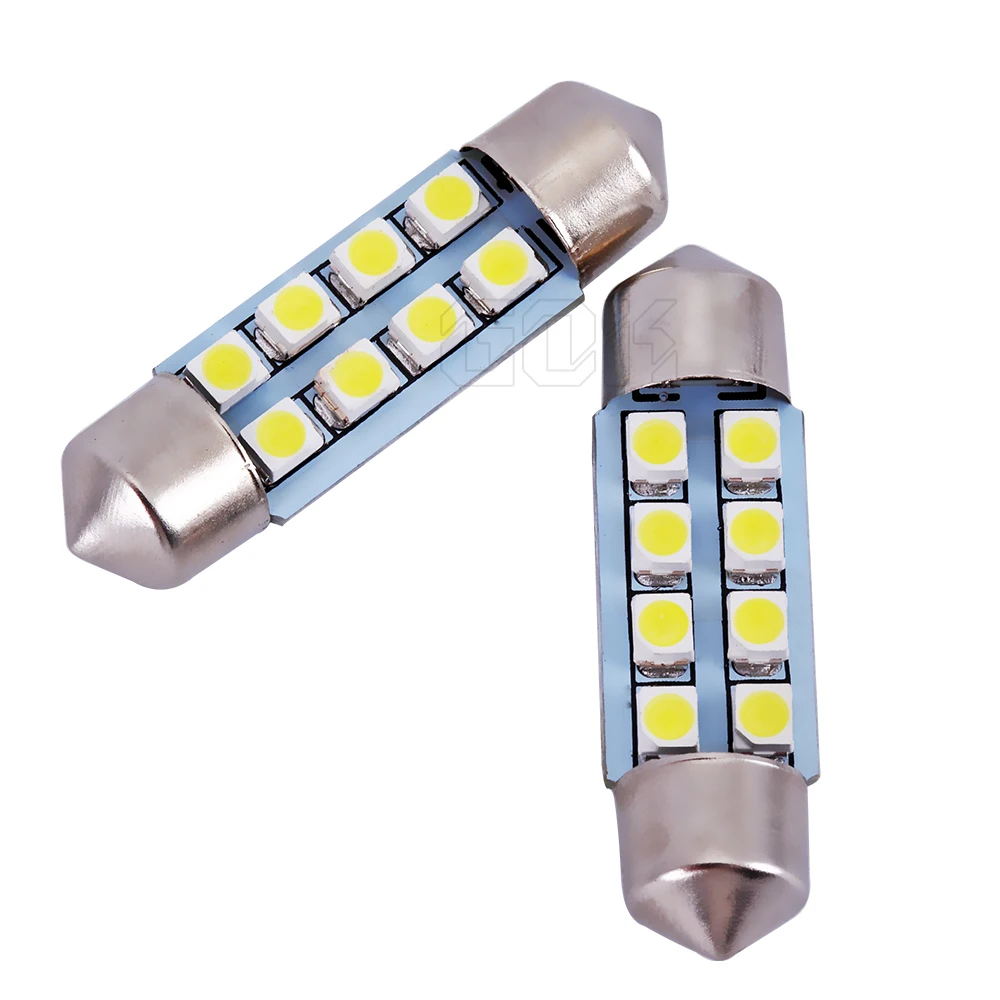 500 шт./лот C5W 31 мм/36 мм/39 мм/41 мм festoon 8SMD авто Интерьер светодиодный c5w 8 светодиодный 3528 1210 SMD белый гирлянда светодиодный потолочный плафон