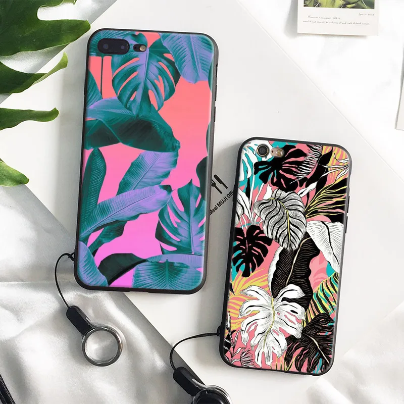 

Beautiful Tropical plants Coque Tpu Soft Silicone Phone Case Cover Shell For Apple IPhone 6 6S 6Plus 6sPlus 7 7Plus 8 8Plus X