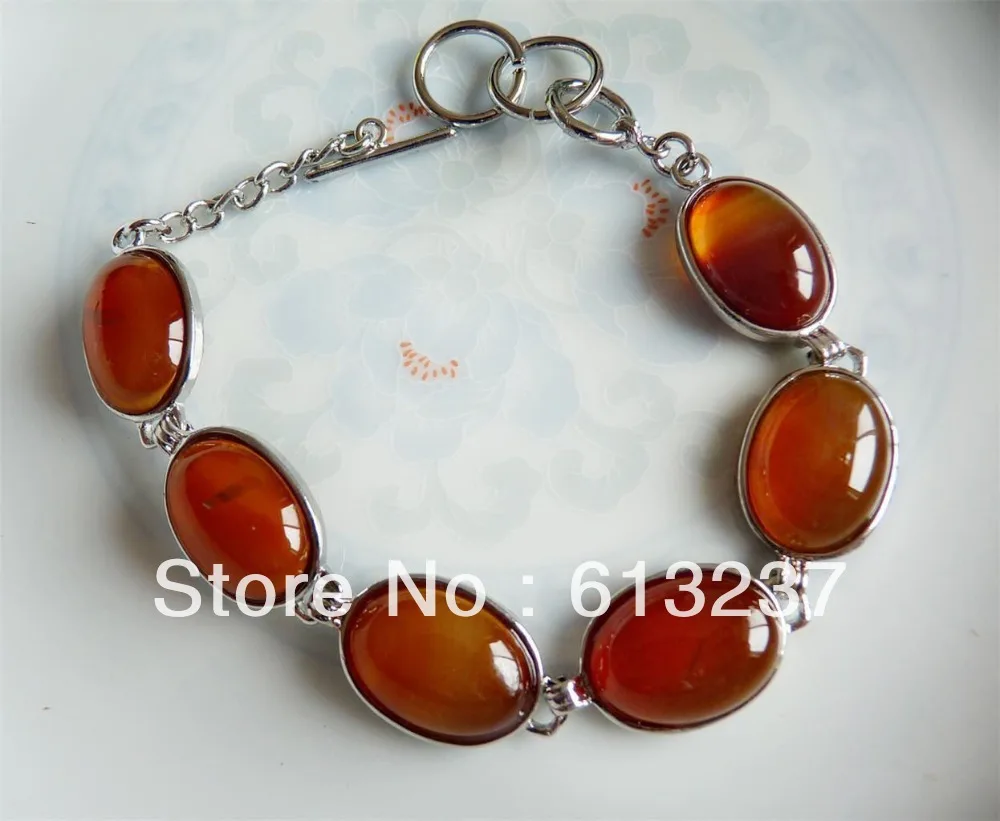 

hot free Shipping new Fashion Style diy NEW 13x18mm red oval carnelian agat onyx stone beads bangle bracelet 7.5-8.5" MY5247