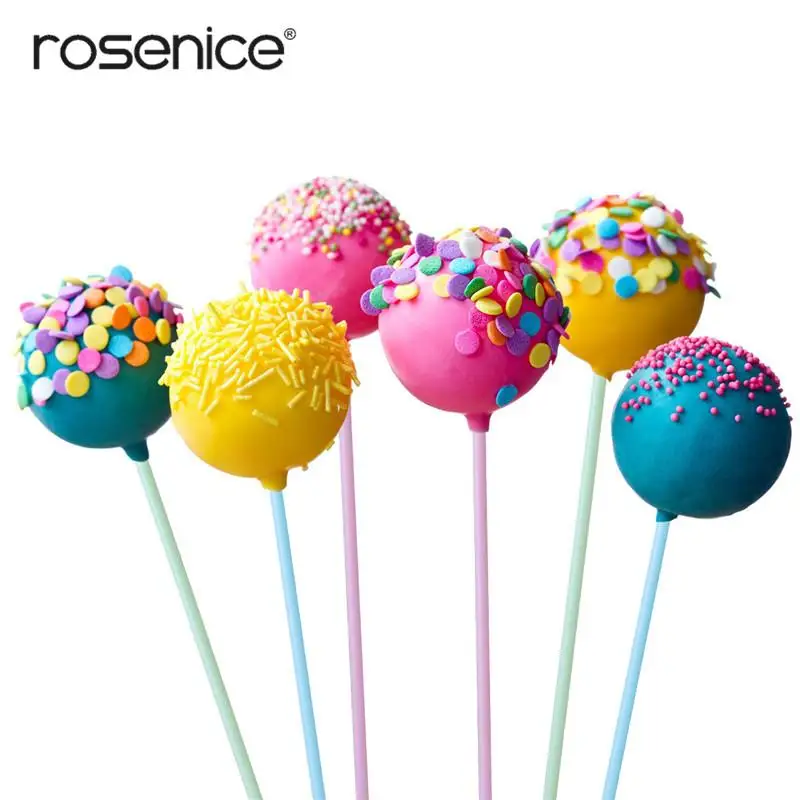 60pcs15cm Cake Pop Sticks Pastel Colors Kitchen Craft Plastic Handles