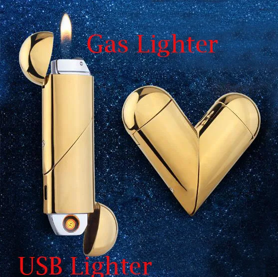 Креативная двойная газовая и USB электрическая зажигалка для сигарет
