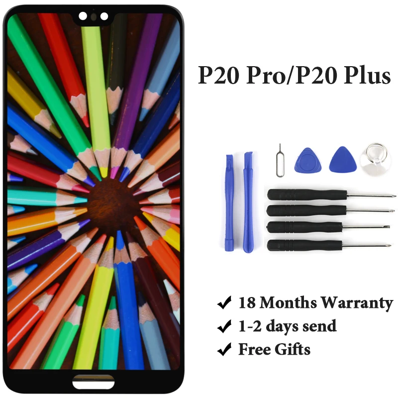 6,1 ''для huawei P20 Pro lcd сенсорный экран без отпечатков пальцев для huawei P20 Plus CLT-AL01 черный дисплей запасные части