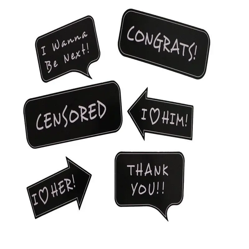 16pcs/set DIY Just Married Photo Booth Team Bride Groom Bridal Shower Party Wedding Decoration