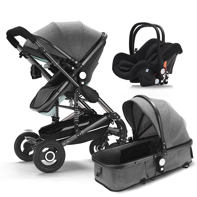 

3 In 1 Baby Stroller For Newborns High Landscape Travel System Baby Carriage With Car Seat Folding Prams For Children