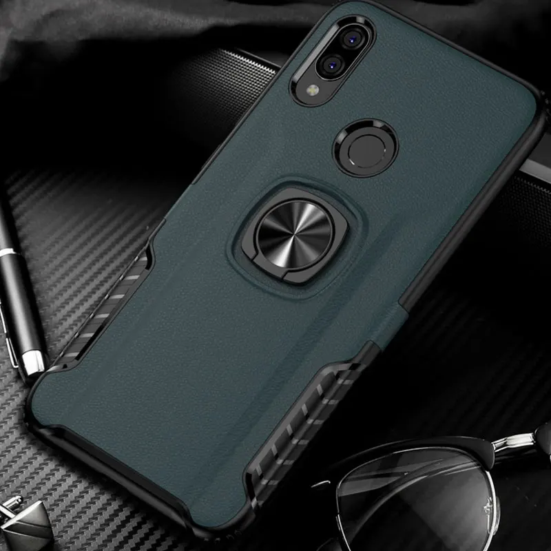 Navy Для Red mi Note 6 7 8 Pro Чехол с магнитом автомобильный стенд для колец на палец держатель защитный чехол для Xiao mi Pocophone F1 mi 8 9 SE чехол - Цвет: Navy