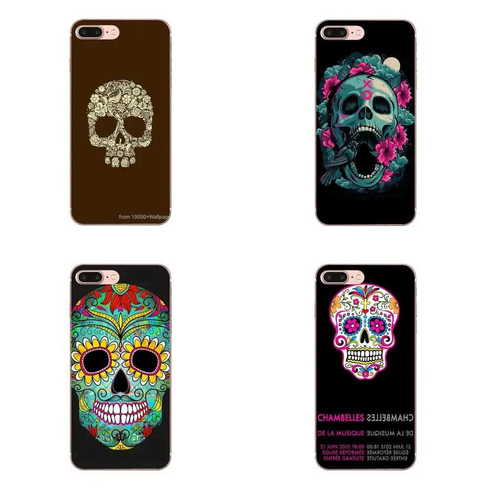 Floral Sugar Skull For Galaxy Grand Alpha G850 Core2 Prime S2 I9082 A3 A5 A7 On5 On7 2015 2016 2017 TPU Fashion Phone Case | Мобильные