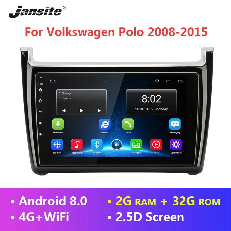 Jansite 10-дюймовый универсальный для автомобиля радио Android 8,1 плеер dvd с сенсорным экраном gps Bluetooth 2 DIN мультимедийный плеер с резервной камерой