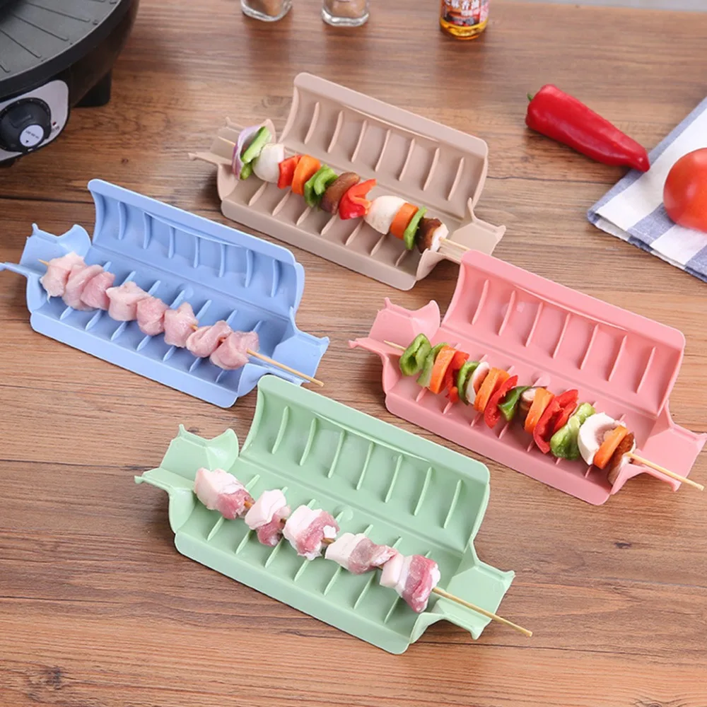 

OOTDTY Quick Skewer Easy Barbecue Kebab Maker Meat Machine BBQ Grill Skewers Utensil 19.7cmx1cm