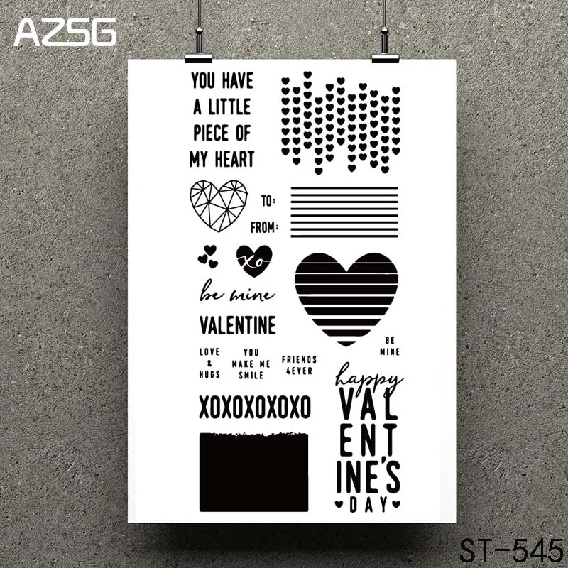 

Valentine's Day Wishes Transparent Clear Stamps/Silicone Seal for DIY Scrapbooking photo Album Decorative Clear Stamp Sheets