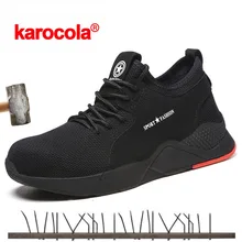 Дышащая мужская Рабочая обувь со стальным носком Повседневная сетчатая обувь с мягкой подошвой Нескользящая обувь, 36-46