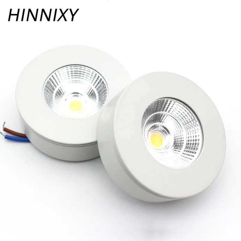 

Hinnixy Surface Mounted Mini Downlights White Round 75mm Cabinet Lamp 90-260V Real>5W Bookrack/Jewelry Display Indoor Lighting