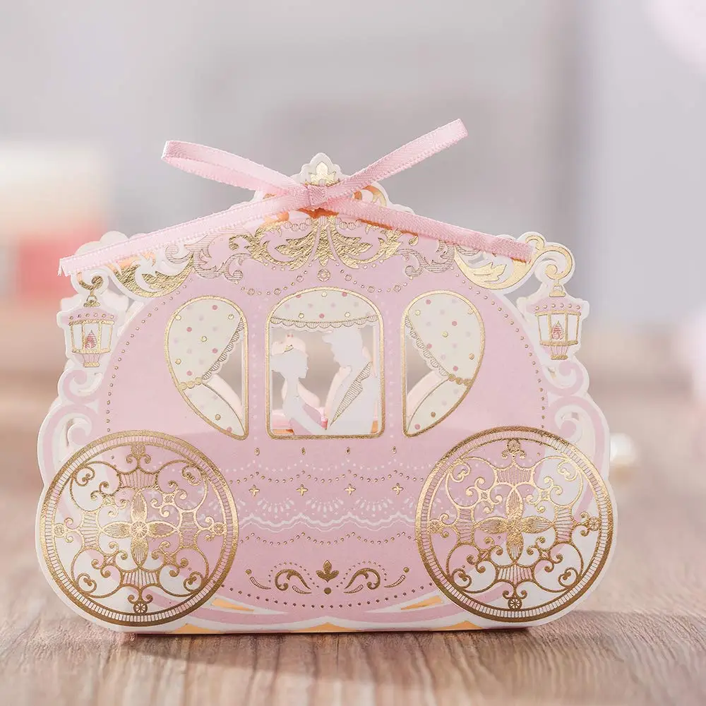 

100X WISHMADE Carriage Princess Candy Box Favor Box for Wedding Engagement Birthday Quincenera Party CB6073
