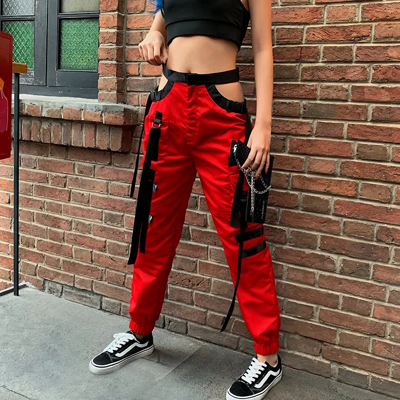 Cargo Pants Women High Waist Cut 