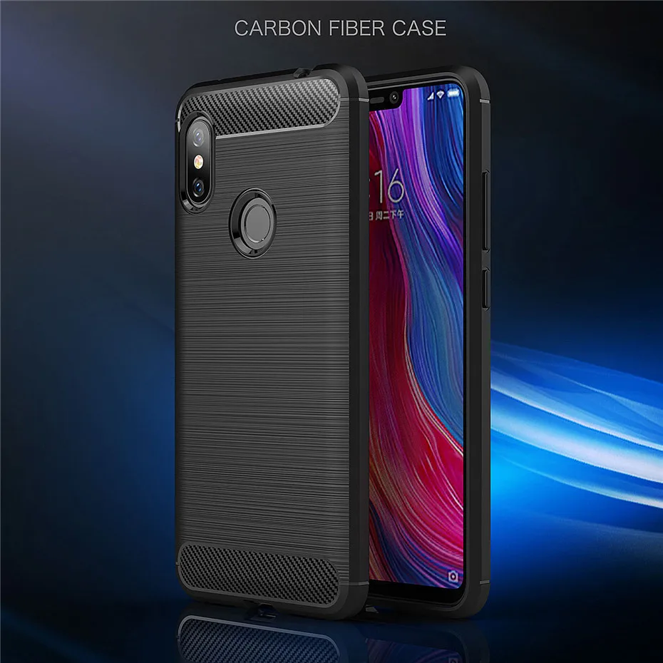 Case For Xiaomi Redmi Note 6 Pro Redmi 6 Pro Shockproof TPU Carbon Fiber Soft Silicone Cover For Xiaomi Redmi Note 6 Pro Case