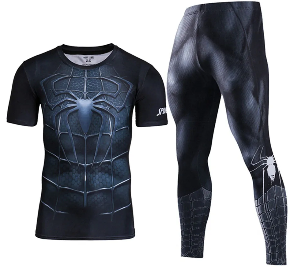 New-2018-Fitness-Men-Sets-Spiderman-Compression-Shirts-Leggings-Base-Layer-Crossfit-Brand-Long-Sleeve-T (1)