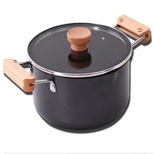Кастрюля для супа кухонная Индукционная газовая универсальная котельная кухонная посуда двойная деревянная емкость с ручкой кастрюля из нержавеющий стали mx12171630