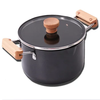 

Soup pot kitchen cooking induction gas universal boiler cookware double wood handle pot stainless steel cooker mx12171630