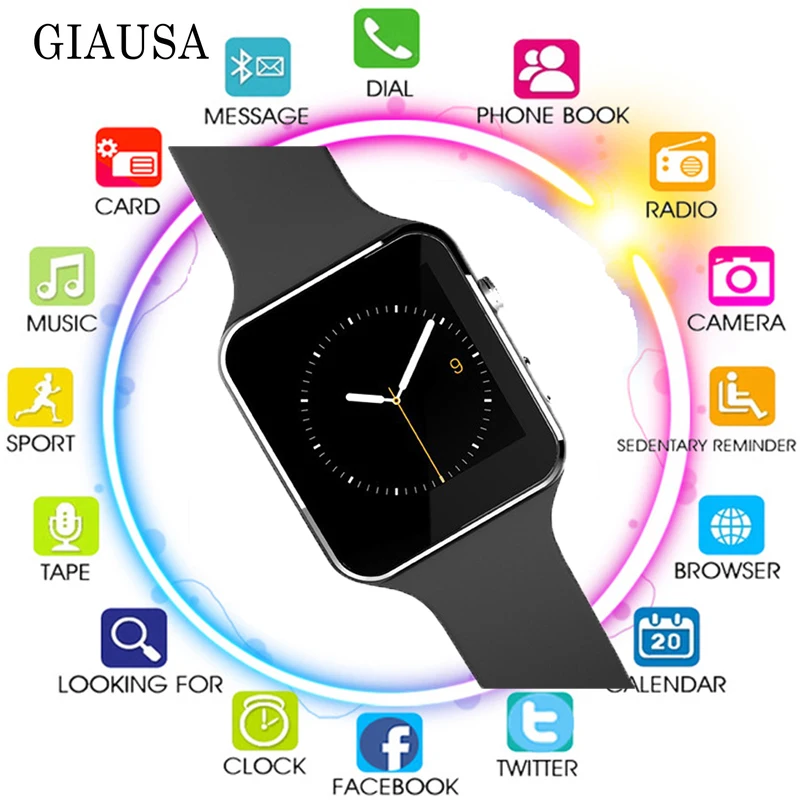 

New Touch Screen Smart Watch with Camera Smart Watch Men Support SIM TF Bluetooth Smartwatch Lift Waterproof for Iphone Android