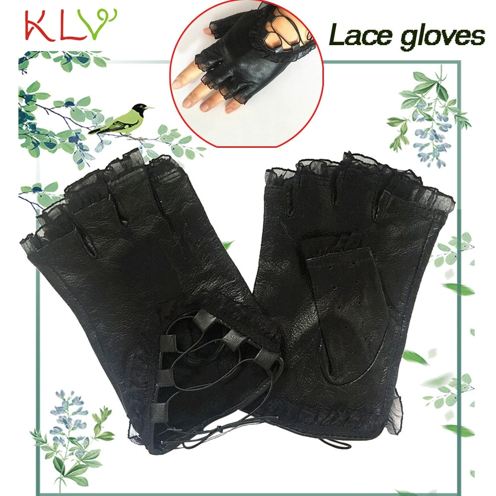 Перчатки для женщин и мужчин модные кружевные перчатки без пальцев для выступлений на осень женские зимние перчатки варежки ручной работы 18Nov1