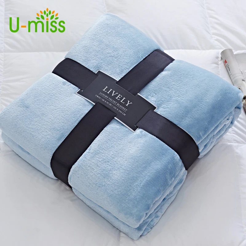 

Modern Spring Cover Soft Flannel Blanket Pure Color Single Double Bed Office Coral Fleece Blanket for Sofa 6 Color