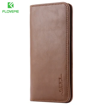 

FLOVEME 5.5 Inch Universal Wallet Pouch Case For iPhone 6 6s Plus Genuine Leather For iPhone 7 7 Plus 8 8 Plus Real Leather Case