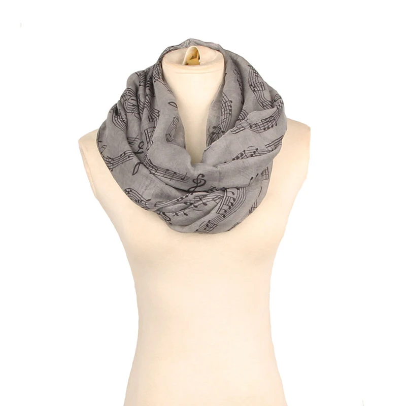 Модный женский Мягкий шарф с принтом в виде нот, хлопковый шарф для шеи, шаль, палантин, шейный платок на весну и осень, шарфы для женщин