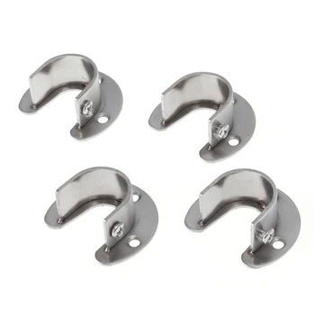 

20pcs Stainless Steel Thicken U Shaped Bracket Wardrobe Hanging Rail Rod End Bracket Support Closet Pole Sockets