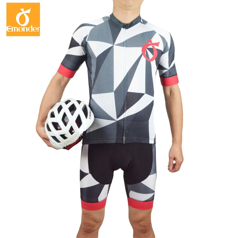 EMONDER Cycling Jerseys Set New Style Mesh Breathable /Quick Dry Short Sleeve And Bib Shorts