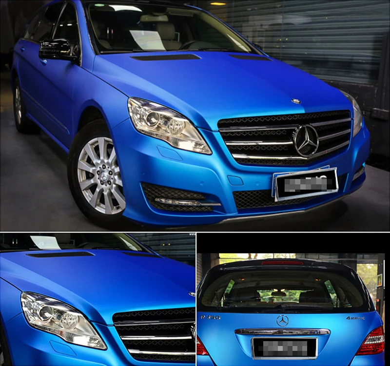Blue Matte Metallic Chrome Vinyl Film Wrap-2