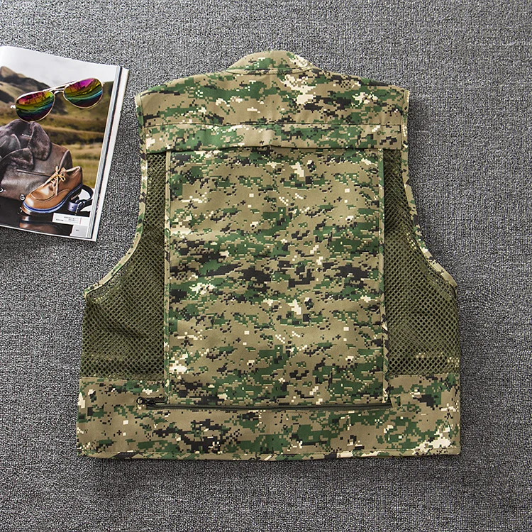 Быстросохнущий сетчатый жилет летняя Рабочая одежда мужская фотография жилет охотничья куртка Военная камуфляжная одежда