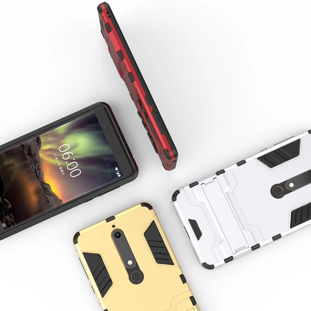 Новый чехол для телефона Nokia 6 2018 бронированная задняя крышка держатель ранние