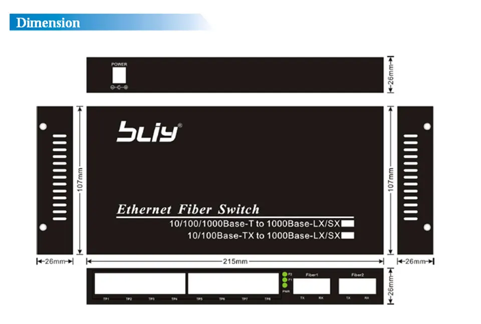 Reverso POE волоконно-оптический коммутатор с 2 SFP+ 8 10/100/1000 Мбит/с RJ45 Ethernet порты POE обратный медиаконвертер