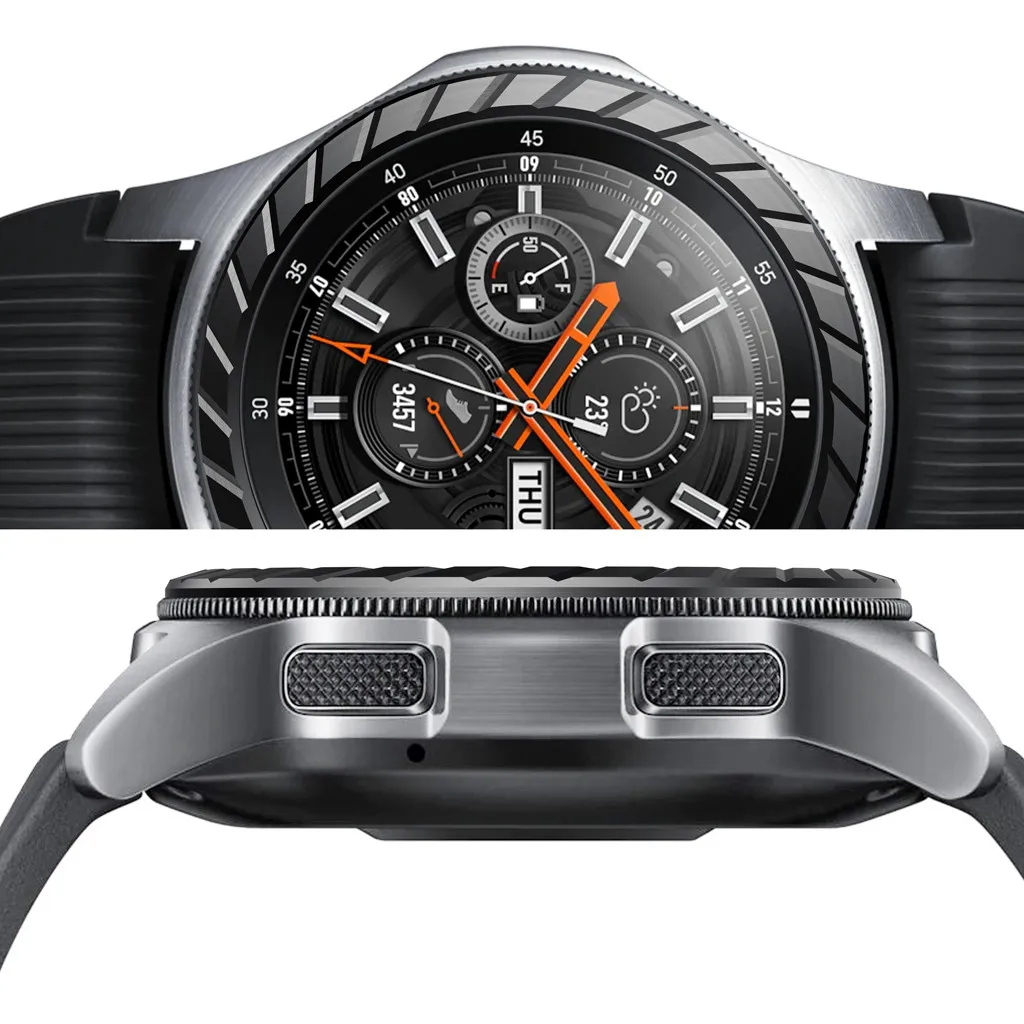 Чехол для смарт часов Samsung Galaxy watch 46 мм ободок с кольцом клейкое покрытие металл