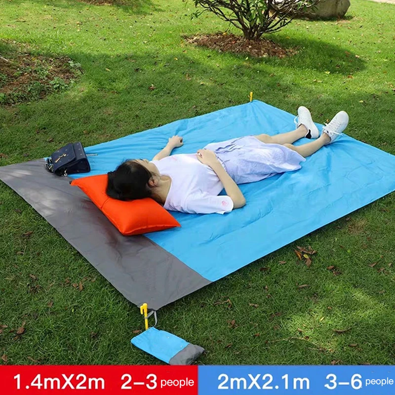 2*2 м портативный коврик для пикника, водонепроницаемый Пляжный коврик, карманное одеяло для кемпинга, палатки, наземный коврик, матрас для кемпинга, коврик для пикника