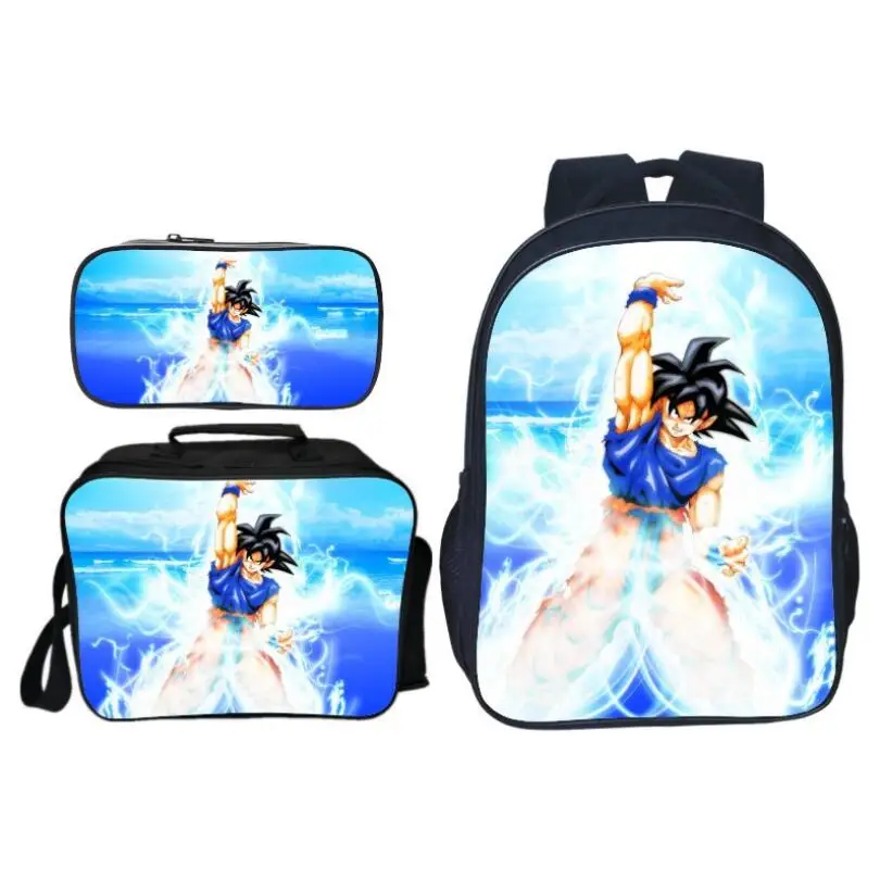 3 шт./компл. детские школьные сумки с 3D принтом Dragon Ball Супер Saiyan Sun Goku рюкзаки для