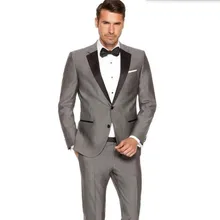Men Suits Custom Made Men’s Fashion Wedding Groom suits Tuxedos gray Business Prom dress suits(Jacket+ Pants)