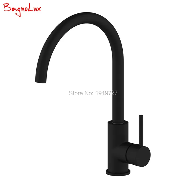 Best Quality Classic 360 Swivel 100% Solid Brass Single Handle Bar / Prep Mixer Sink Tap  Hot And Cold Kitchen Faucet In Alba Matt Black